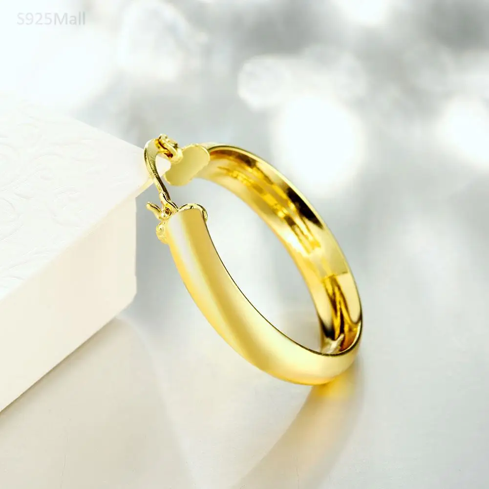 Europe Style Celebrity Exaggerated Big Hoop Circle Earrings 24k Gold-color Earring For Womens Fashion Letter O Jewelry Gift | Украшения и
