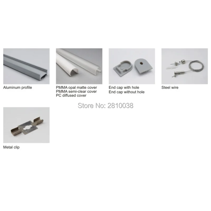 10X1 м комплектов/Партия круглый алюминиевый профиль для светодиодных полосок и