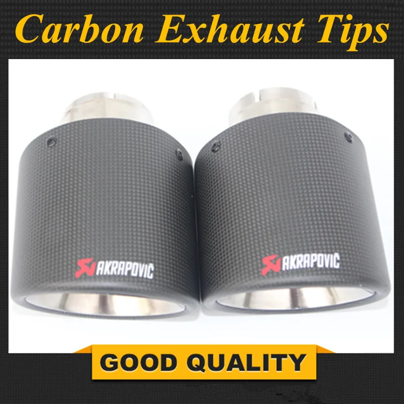 1 шт.: OUT 114 мм новая модель Akrapovic матовое углеродное волокно+ нержавеющая сталь для AK автомобиля Углеродные выхлопные наконечники выхлопная труба