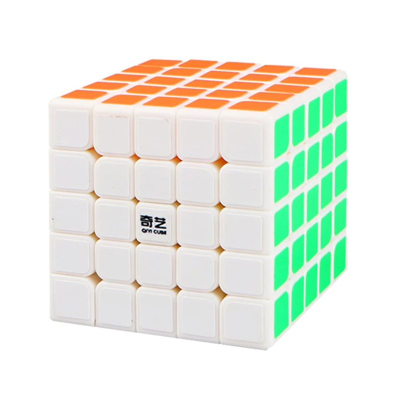 5x5 white QiYi квадратный магический куб 2x2 3x3 4x4 5x5 6x6 7x7 сплошной белый черный стикер конкурс скоростной куб головоломка для детей начинающих - Цвет: 5x5 white