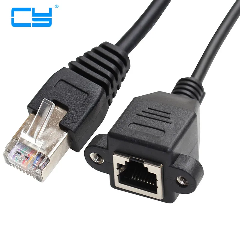 Сетевой Удлинительный кабель RJ45 штекер-гнездо крепление на винтовой панели Ethernet