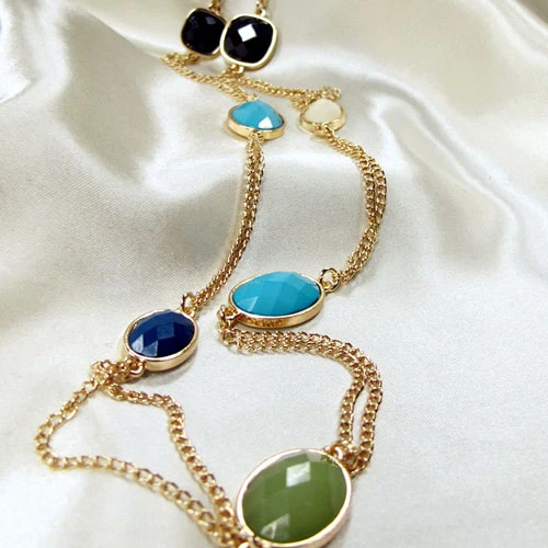 Длинное ожерелье массивное новые модные ювелирные изделия для женщин золотое