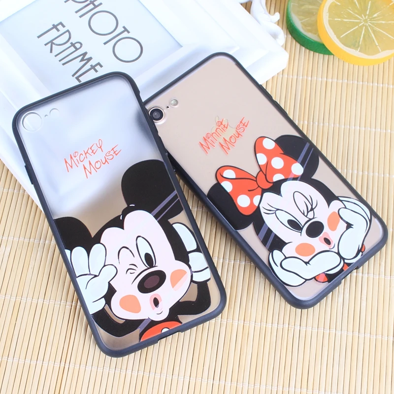 Чехол с принтом Микки и Минни для iphone 7 8 чехол милым 3D мультипликационным