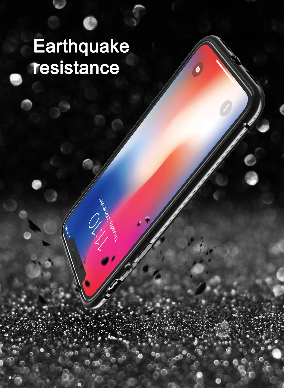 CASEIER Ultra Magnetic Phone Case For iPhone XS Max XR X Back Glass Cover For iPhone X 8 7 6 6s Plus Case Phone Accessories