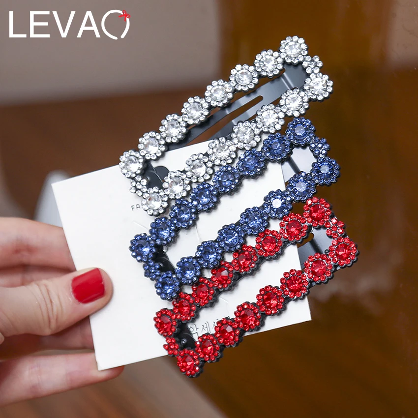 Levao новые полые квадратные заколки для волос многоцветные блестящие заколки для волос со стразами женские невидимки для волос шпилька аксессуар для волос