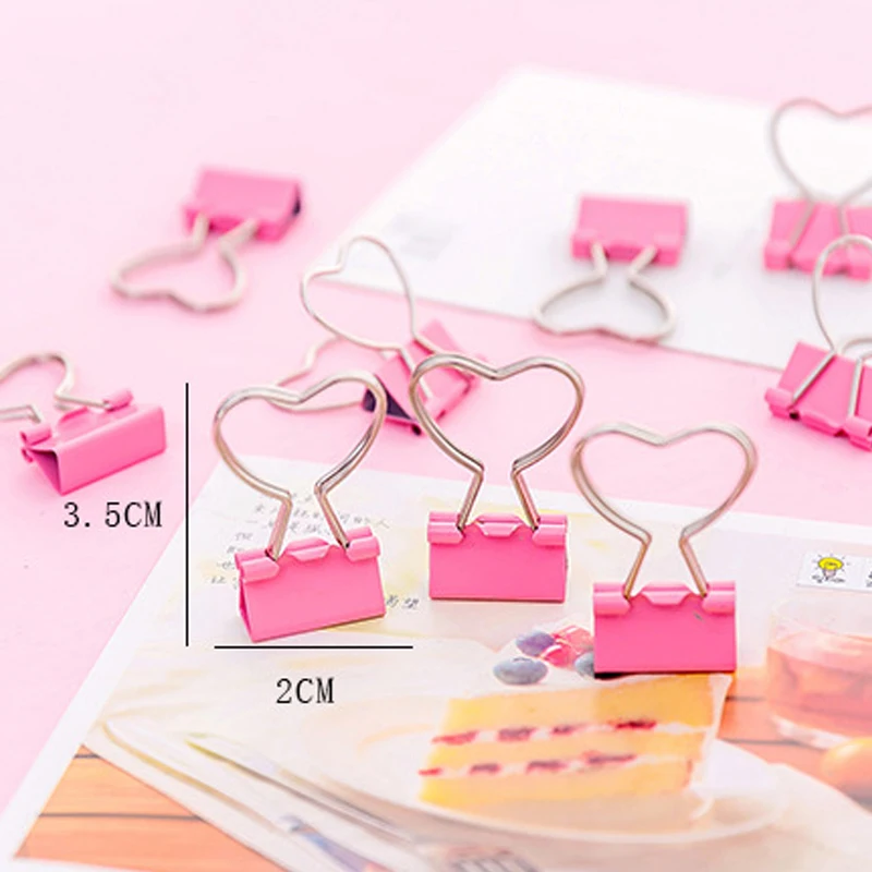 5 шт./лот розовый любовь студенческие зажимы файл клип Организатор papelaria kawaii