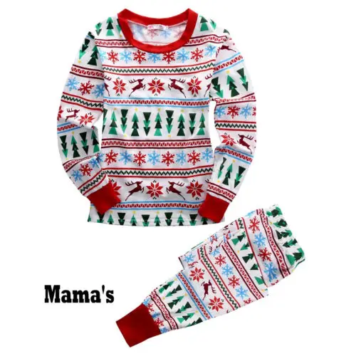 XMAS Fairy Classic Family Matching Pajamas Set Snowflake Adult Child Mama Papa Dad Sleepwear Nightwear Christmas Gift Photograph | Мать и - Фото №1