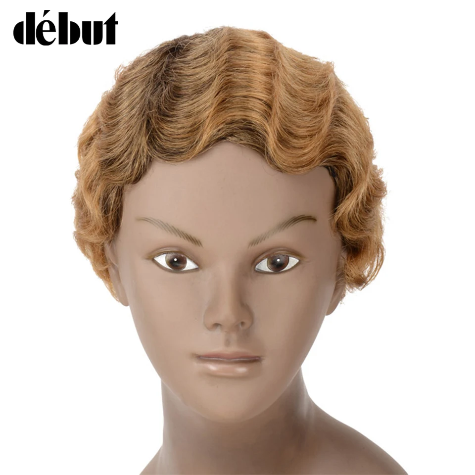 Дебютный парик из человеческих волос бразильские волосы remy короткие волнистые парики для черных женщин короткий парик их натуральных волос