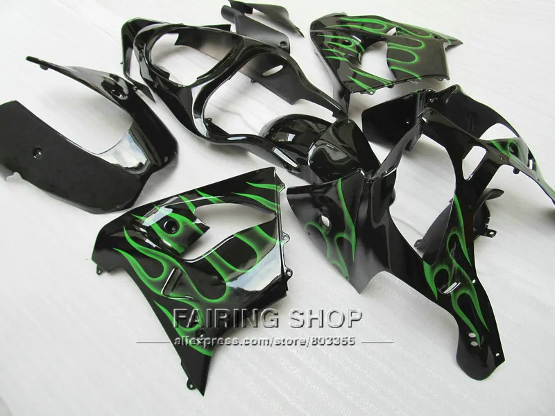 Бесплатная доставка EMS Обтекатели ZX9R 1998 1999 98 99 для Kawasaki ninja (зеленого пламени) все