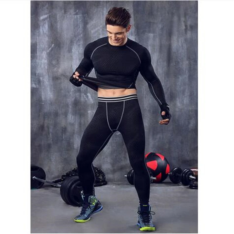 

brand new men's suit trousers shirt professional fitness training men's suits comprehensive training comfortable slim tight