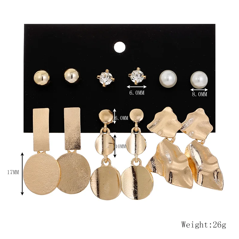 Серьги подвески в стиле панк золотистые геометрические металлические серьги