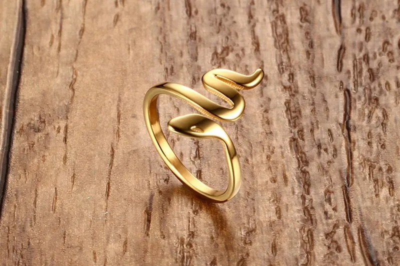 NEWBUY модное Золотое кольцо из нержавеющей стали в виде змеи для женщин, высокое качество, Женское кольцо для вечеринки, ювелирное изделие, подарок, Прямая поставка