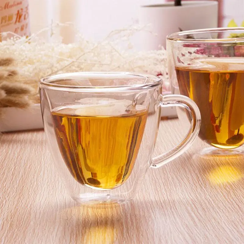 Моя бутылка для воды лидер продаж 180 мл в форме сердца двухслойная стеклянная