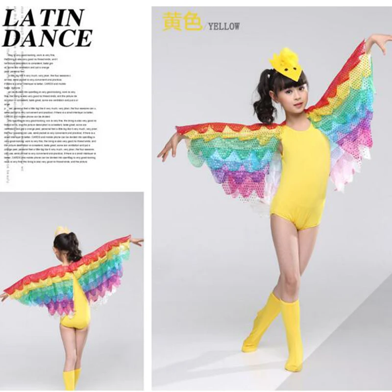 Новинка желтый ярко розовый синий большой воробей крылья Феникса детский