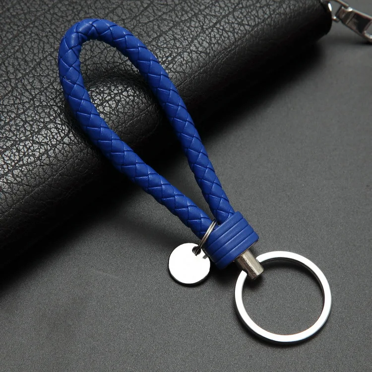 royal blue 40 цветов, сумки, брелки, плетеные кожаные веревки, ручной работы, тканые брелки, кожаный брелок для ключей, держатель для автомобильных брелков - Цвет: royal blue