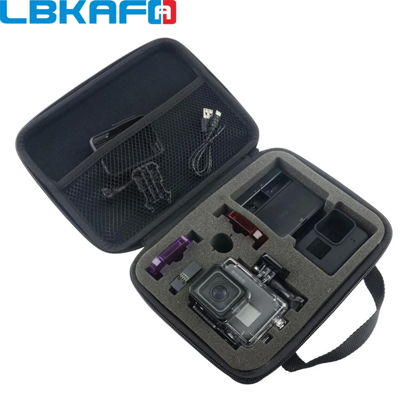 

LBKAFA Middle Nylon Portable Box Storage Collection Bag Case for GoPro Hero 10 9 8 7 6 SJCAM SJ4000 SJ5000 SJ6 SJ8 DJI OSMO YI