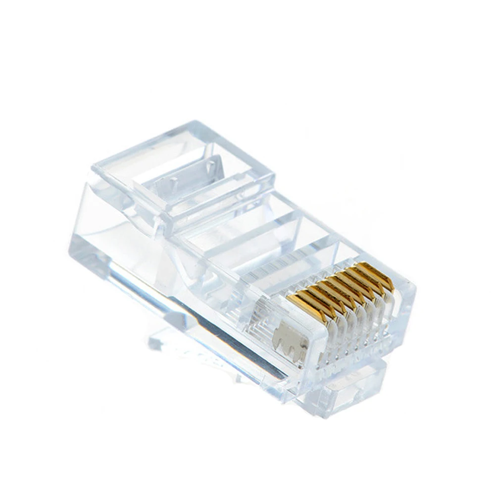 Разъемы Cat5e UTP 8P8C RJ45 позолоченные высокопрозрачные 30 шт. сетевой кабель