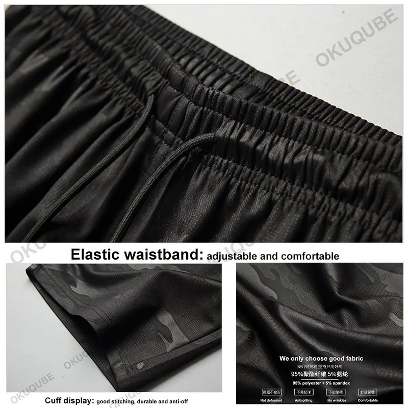 Men Running Set Two Pieces Tracksuit Man Printed Elastic Waistband Pockets Work Out Clothes Jogging Gym Training Sportswear Male | Спорт и