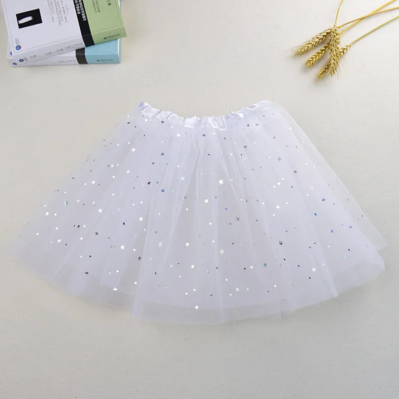 Блестящая серебряная юбка пачка танцевальная детская принцессы маленькая