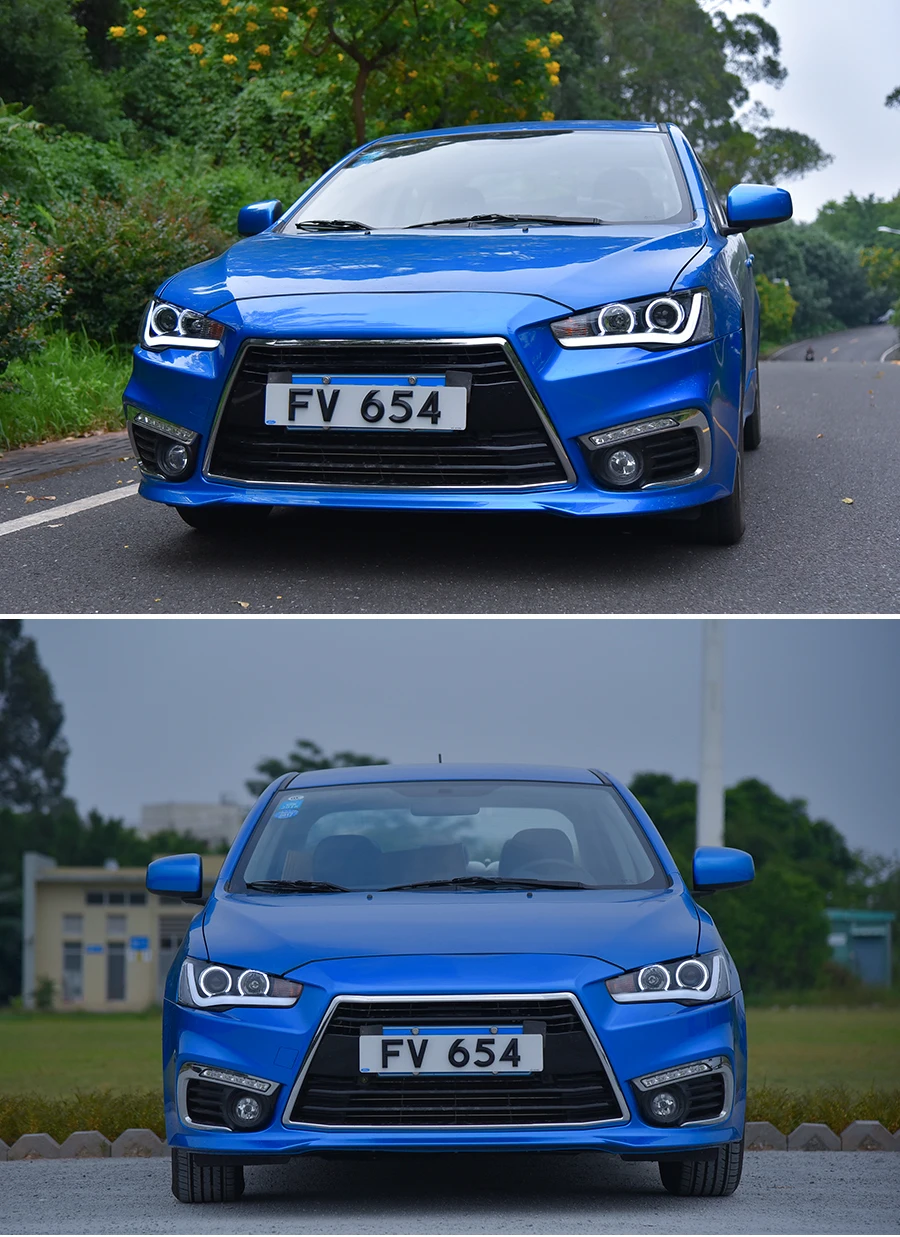 Головной светильник в сборе для Mitsubishi Lancer 2009-, модифицированный светодиодный светильник, направляющий для глаз, ангельский глаз, ксеноновый головной светильник s