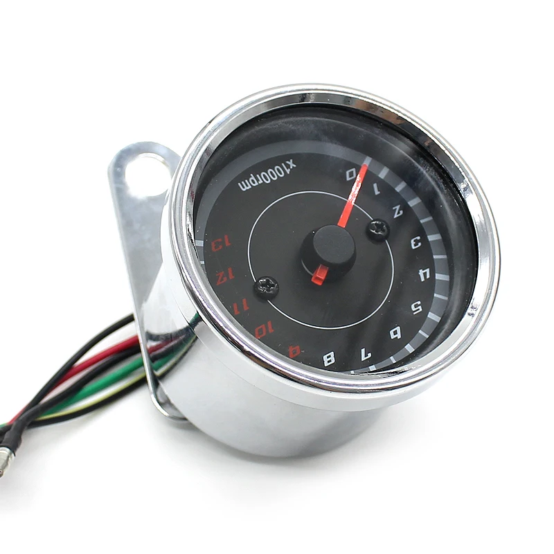 1000 RPM universal motorcycle tachometer LED Screen DC 12V Meter Gauge 13K speedometer for honda Yamaha Suzuki | Автомобили и