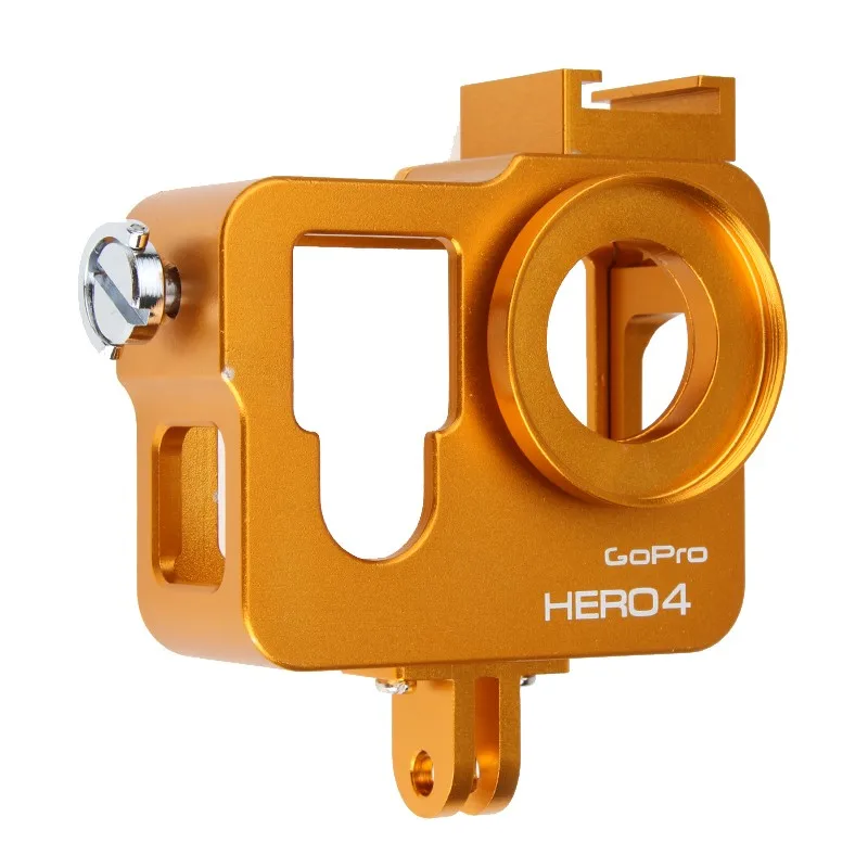 Go pro hero 4/3+ аксессуары, защитный Алюминиевый металлический чехол Крышка для корпуса оболочка крышка объектива для gopro 3+ 4 hero 4/hero 3