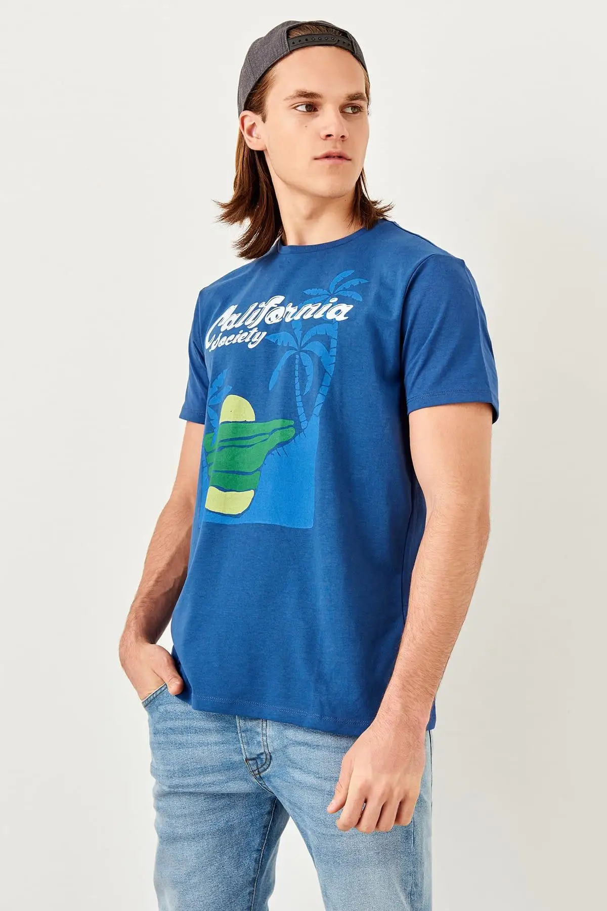Trendyol Indigo Men 'S Cotton Printed Undershirt TMNSS19TX0065 | Мужская одежда