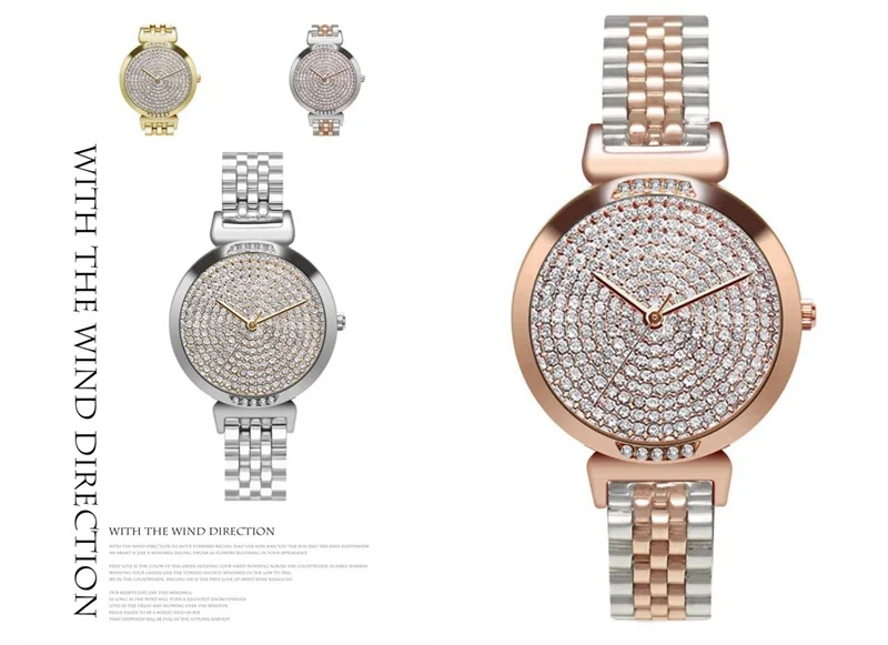 Gypsophila часы ювелирный набор с бриллиантами большой циферблат Дамские Кварцевые