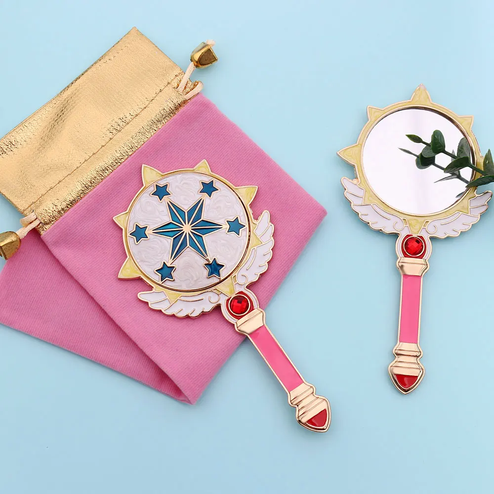 mirror Мультяшное Cardcaptor Sakura симпатичное зеркало для макияжа, косметическое металлическое высококачественное зеркало для макияжа, ручное крепление, зеркала для путешествий, для поклонников девушек и девушек - Цвет: mirror