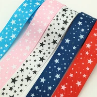 wholesale 10yardspack 1inch 25mm wide stars printed grosgrain ribbon hair bowchristmaswedding diy sewing craft