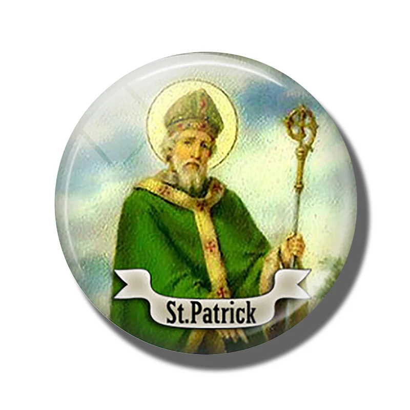 Магнит на холодильник St Anthony, 30 мм, подарит любовь вашей жизни, стеклянный купол, магнитная наклейка на холодильник, держатель для заметок, украшение для дома - Цвет: St Patrick