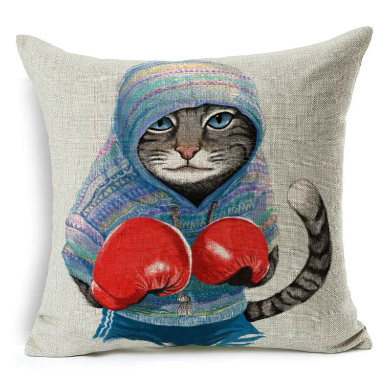 45x45 см Прекрасный бокс кошка шаблон автомобиля декоративные пледы Наволочка