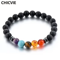 chicvie chakra mens new natural stone charms rainbow bracelets bangles bead for women jewelry making custom bracelet sbr180068