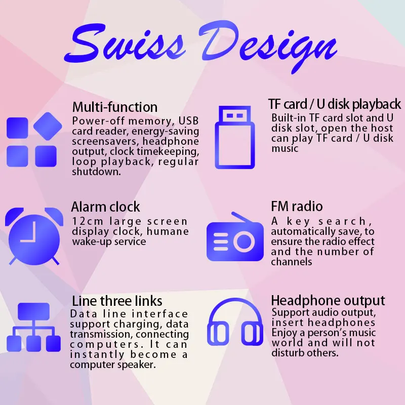 Многофункциональное светодиодное радио будильник mp3 плеер таймер ЖК дисплей