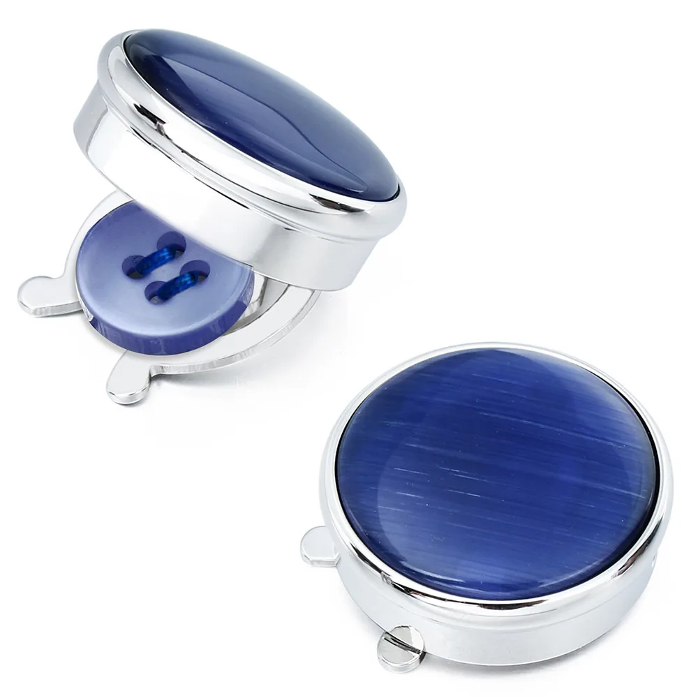 HAWSON 1 пара элегантные натуральные голубые кошачий глаз камень пуговицы крышка