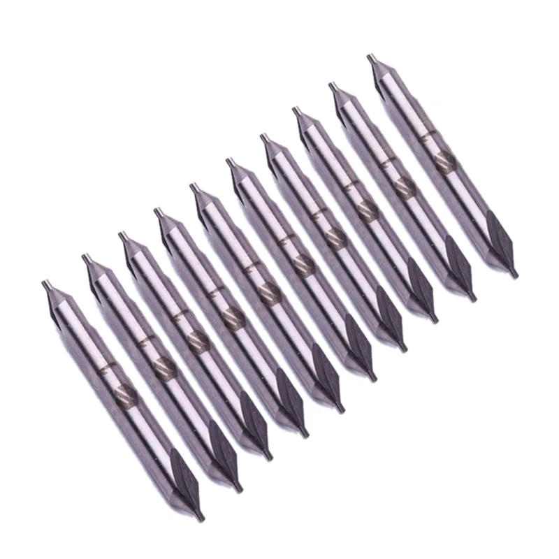 10Pcs 1x3Mm Hss Center Drill Bit 2 Flutes 60 Degree Angle Countersink Bits Tool For Hole Machining Reduces Error | Инструменты