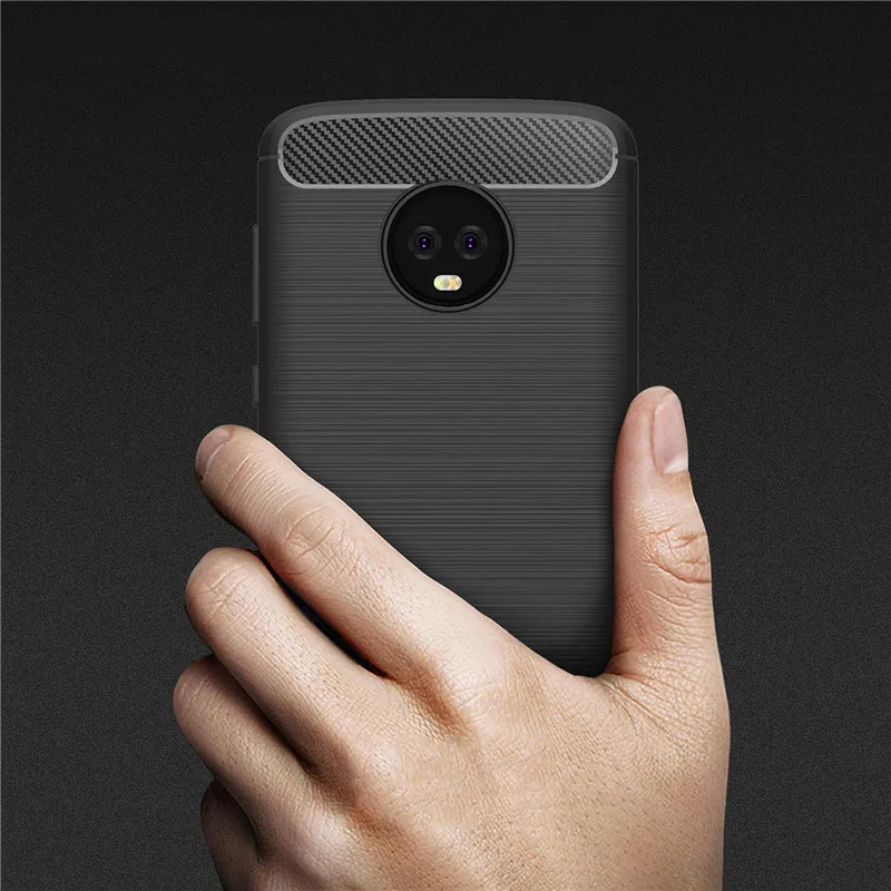 PDGB Brushed TPU Case for Moto G5 Slim Carbon Fiber Silicone Soft Cover Shell For Motorola E5 G3 G4 G5S G6 Z Play Plus G7 |