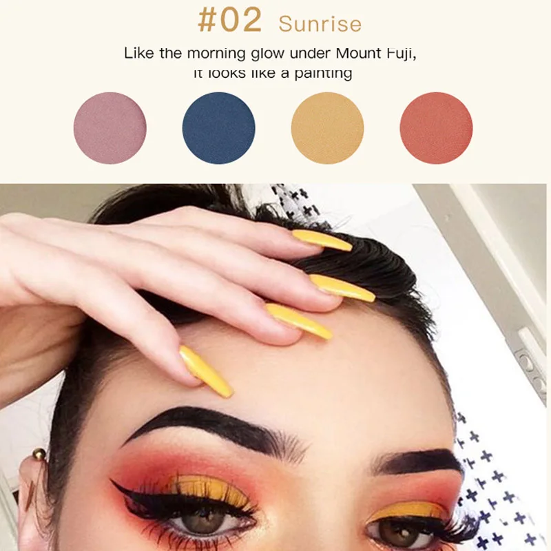 Палитра теней для век 4 цвета водостойкие стойкие к поту тени палитра макияжа HJL2019