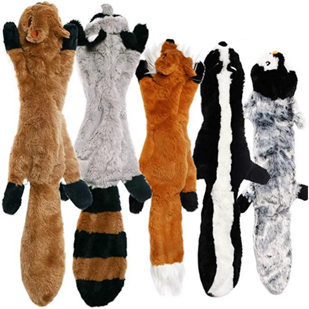 

2019 New cute plush toys squeak pet wolf rabbit animal plush toy dog chew squeaky whistling involved squirrel dog toys
