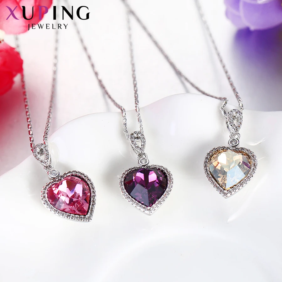 Xuping, Модный кулон, высокое качество, кристаллы от Swarovski, сердце, подвески, ожерелья,, для женщин, подарок, XN4135