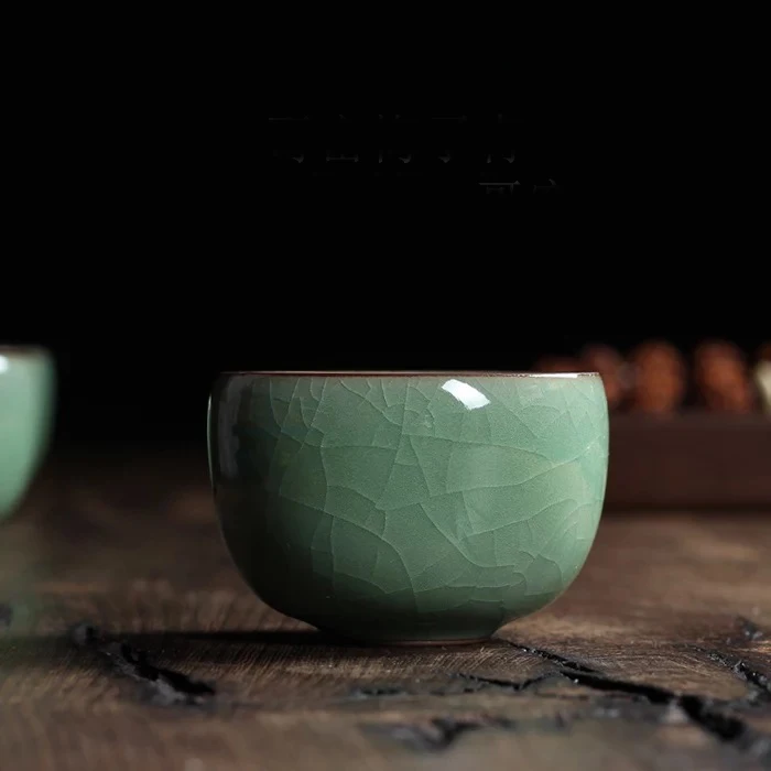D NOOLIM, 2 шт., посуда для напитков, Longquan Celadon, китайский фарфор, керамика, китайский кунг-фу, чашка для чая, хрустящая глазурь, чайный набор, чаша - Цвет: D