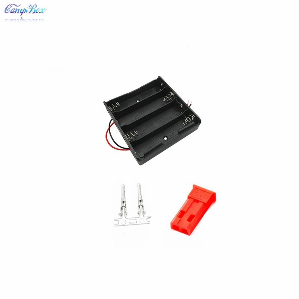 

50Pcs 4x18650 Battery Case Holder Socket Wire Junction Box With 15cm Wires, JST 2.54 Male Header and Crimps