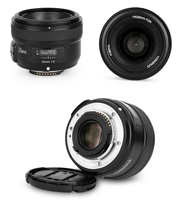 Объектив Yongnuo 35 мм YN35mm F2.0 широкоугольный фиксированный/основной Автофокус Объектив для Canon 600d 60d 5DII 5D 500D 400D 650D 600D 450D