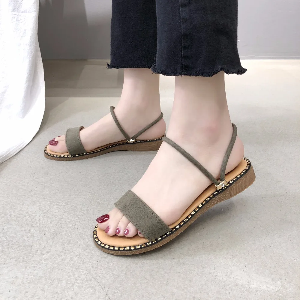 

2019 Summer Leisure Women Sandals Open Toe Muffin bottom Sandals Women Sandals High Quality Low Heels Woman Buckle Strap Shoes