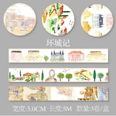 01 3 шт./кор. 1,5-3 см* 5 м свежие печать растения рыбы лента washi для художественного оформления ногтей, ручная работа Скрапбукинг планировщик изоляционная лента клейкая kawaii - Цвет: 01