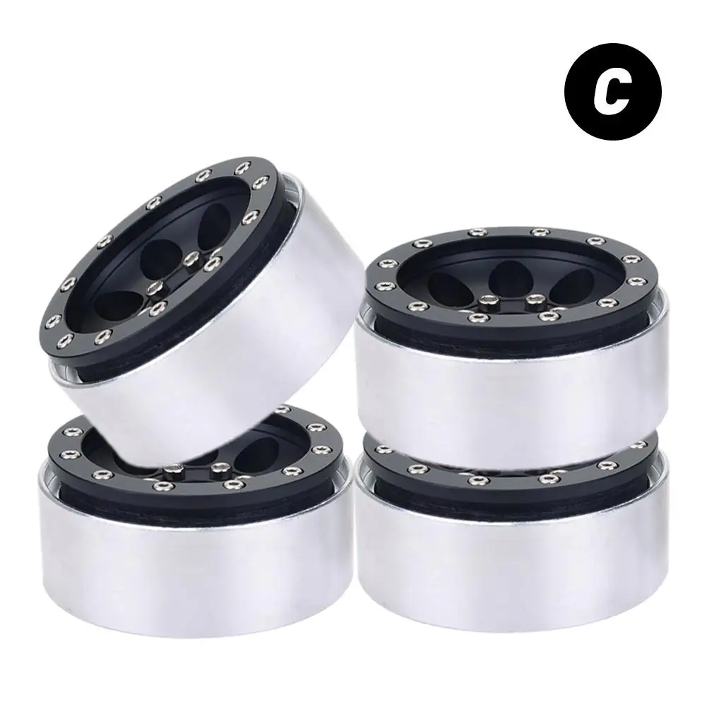Синий 4PCS Aluminum Alloy 1.9 inch Wheels Rims 12mm Hex for 1/10 RC Crawler Axial SCX10 II 90046 Traxxas TRX4 D90 - Цвет: Синий