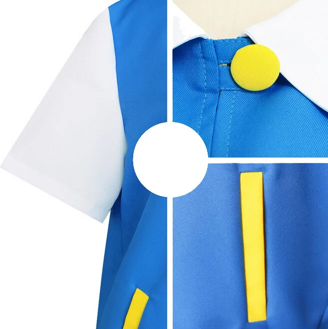 Ash Ketchum костюмы Pocketmon тренировочная куртка для косплея японского аниме ясень рубашка перчатки шляпа шар синий белый мультфильм Пикачу для взрослых