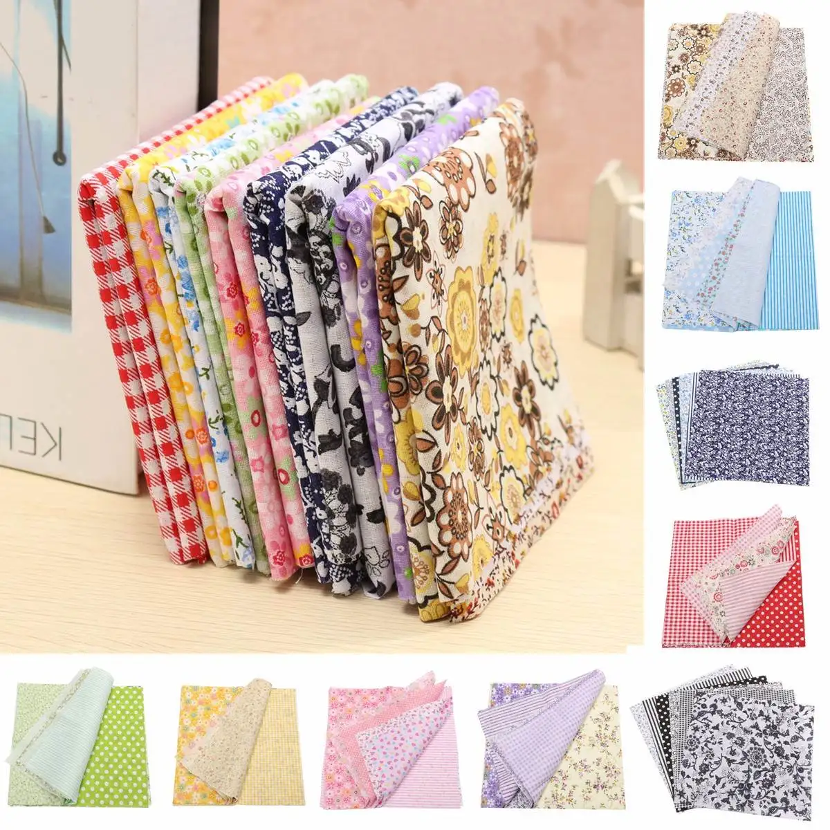 7Pcs 1" квадраты Ассорти рисунок цветочный из хлопчатобумажной ткани ткань для поделки своими руками Ткань для шитья, пэчворка ручной работы ткань 25x25 см