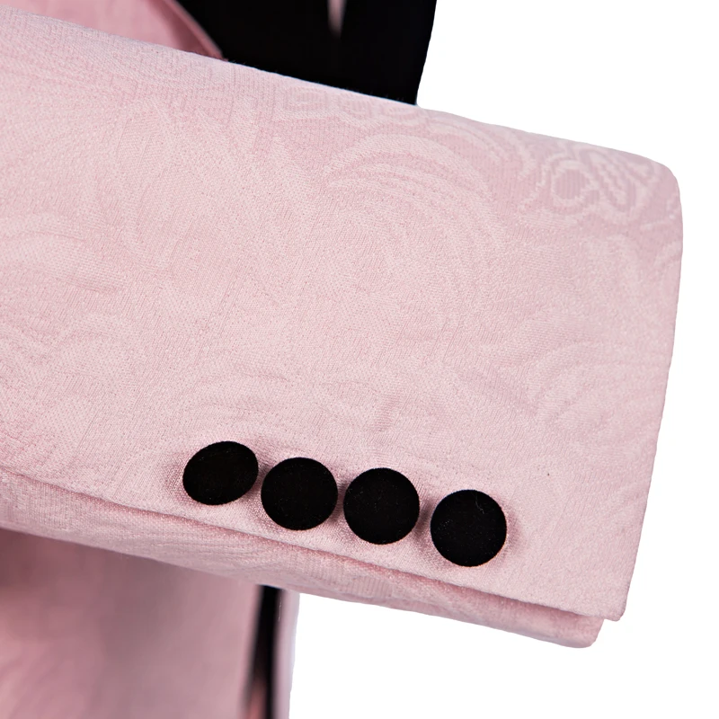 Новое поступление мужские костюмы розовый жаккардовый смокинг жениха шаль с