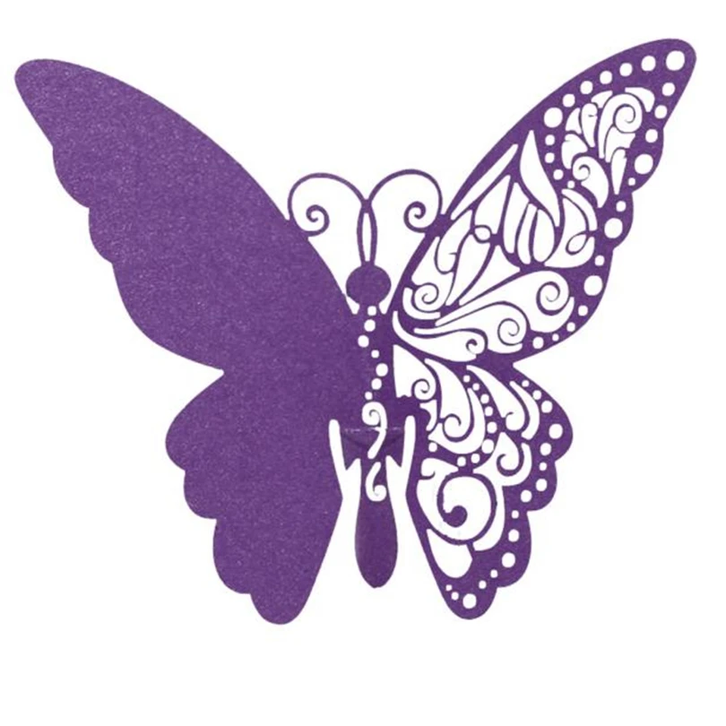 Новинка 50 шт. бумажная карточка с бабочкой бокалом вина для свадебной вечеринки